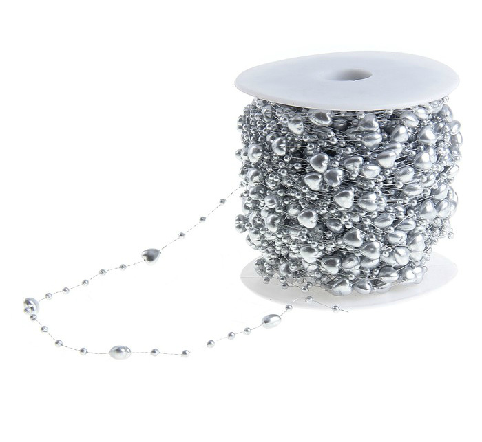 Лента-нить "Сердце маленькое" серебро 57м за 1м 136779