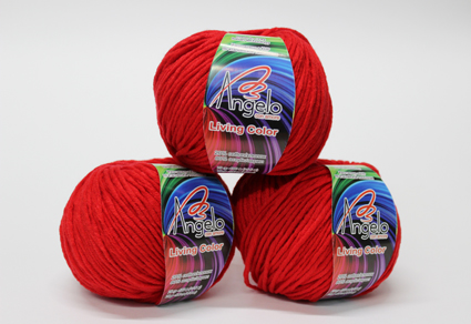 Пряжа "LIVING COLOR" 23 красный 10*75 г. 100м 20% хлопок 80% акрил  Наследие 23														