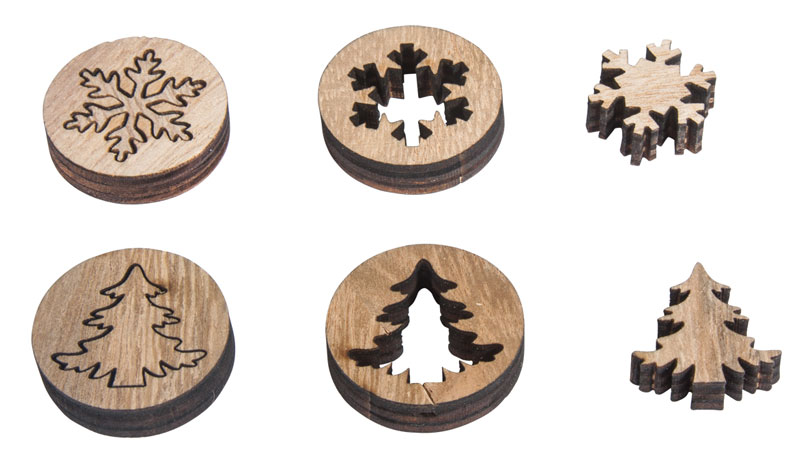 Заготовки деревян. "Снежинки, елки" d=2,7мм 46083000														