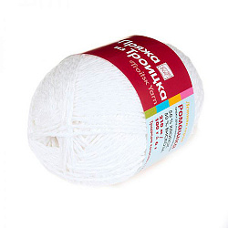 Пряжа "Ромашка" 0230 отбелка 5*100г. 210м 50% хлопок.50% вискоза  ПНК им. Кирова