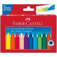 Мелки восковые 12шт. "Faber-Castell" трехгранные, картон. европодвес 120010