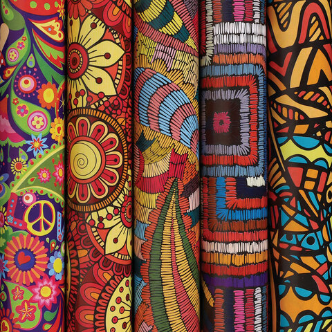 Бумага упаковочная 70*100см Ethnic 1 Золотая сказка 591591														