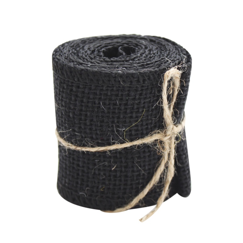 Лента декоративная 60мм*2м лен 100% цв. Н-26 черный  АЙРИС 580804														