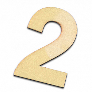 Заготовки деревян. Цифра 2 цв. натуральный 2*40мм набор 10шт. за 1шт. фанера  EFCO 2490502														