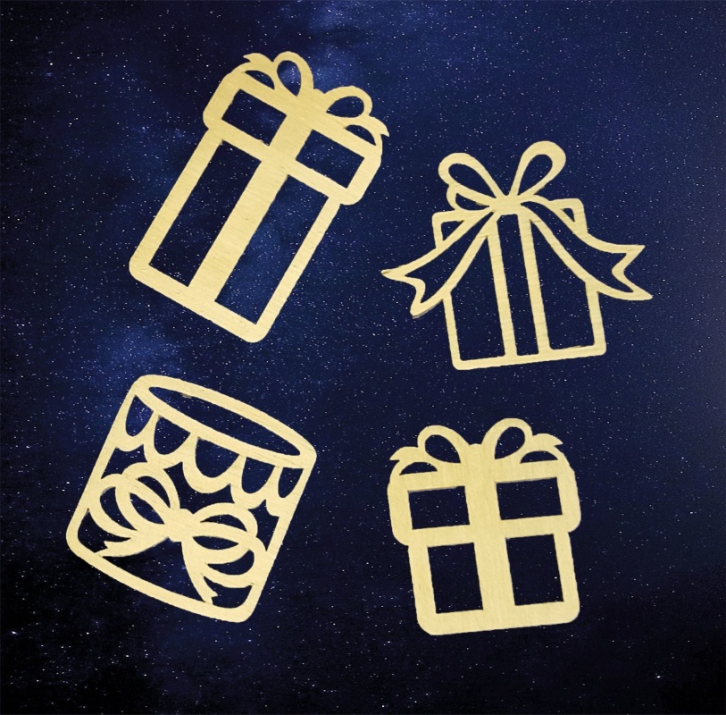 Заготовки деревян. Подарок (набор 4шт.) 5*3см  Созвездие