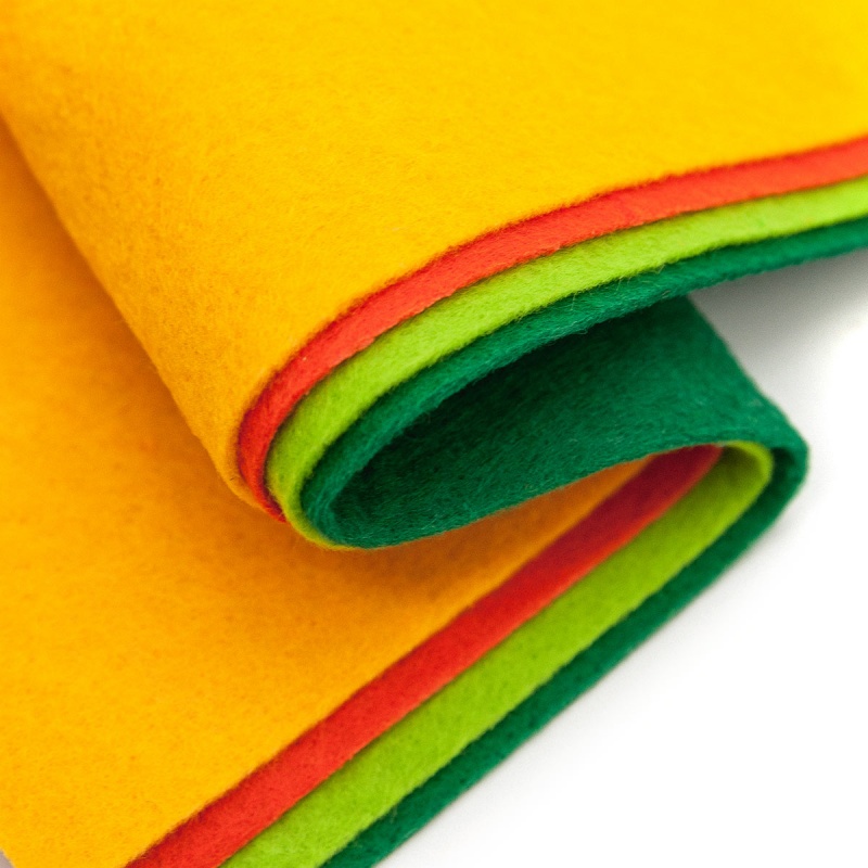 Фетр набор №6 4 листа (оранж, желтый, салат, зеленый) мягкий А4 1,4мм  АСТРА 7715420														