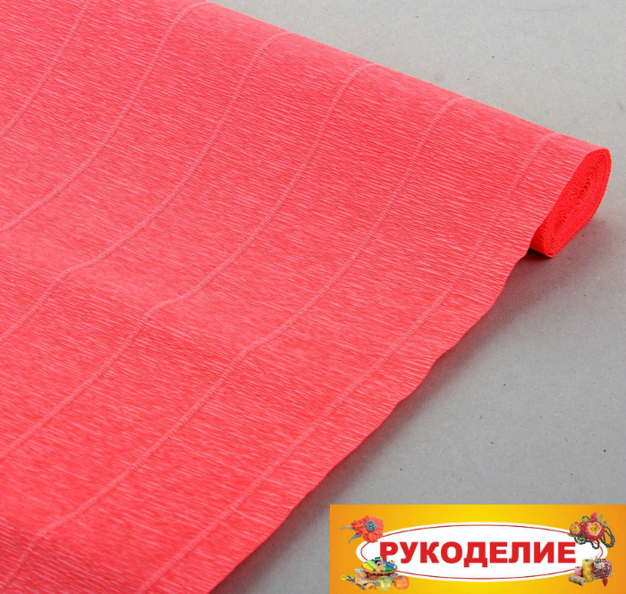 Бумага гофре персик 50см*2,5м 180гр.  Италия 601