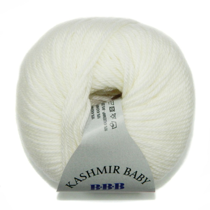 Пряжа "BABY KASHMERE-Беби кашмир" 0100 белый 10*25 г. 85м 16% кашемир, 84% меринос экстрафайн  ИТАЛИ 0100														