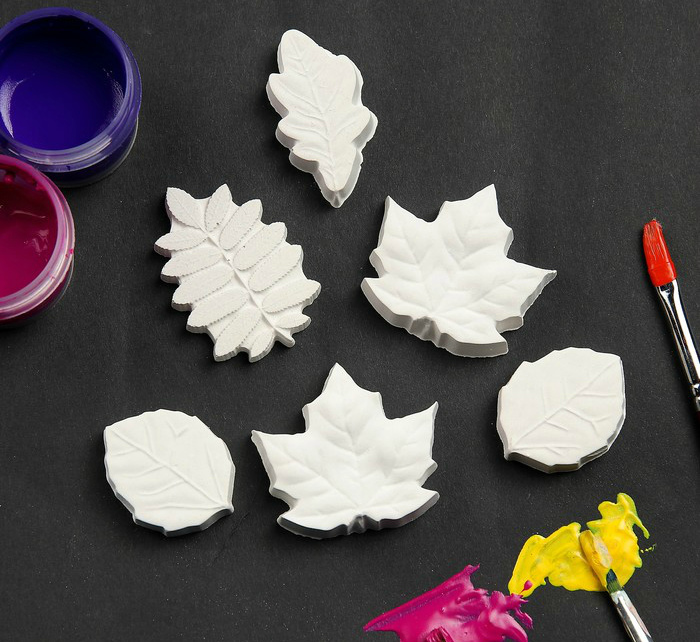 Заготовка из гипса "Листопад" 4*3см 6шт.  СЛ 3784058														