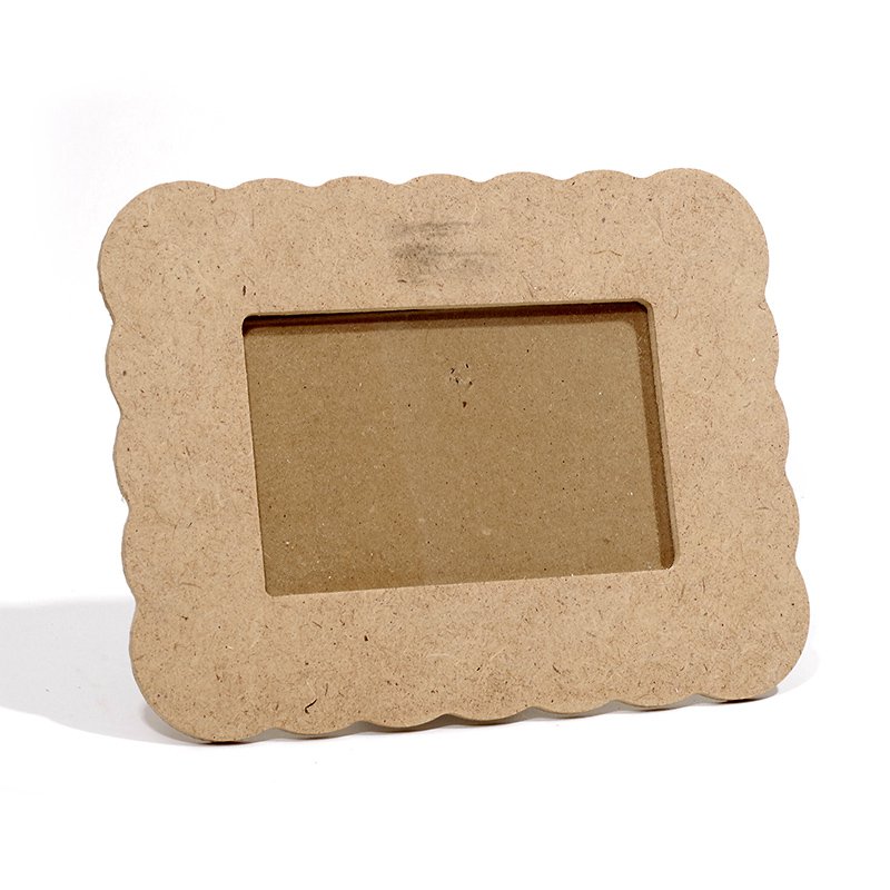 Заготовки деревян. Фоторамка 10*15см (18*23см), прямоуголная с волнами овальный вырез АН140097														