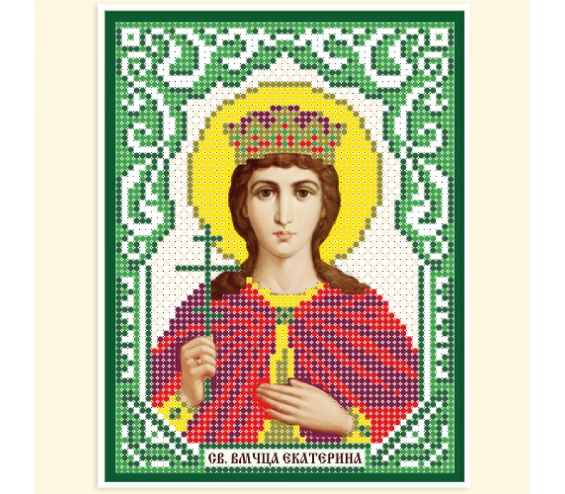 Вышивка бисером Русская сказка "Святая великомученица Екатерина" (12*16см)