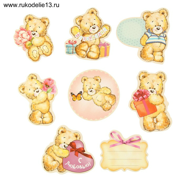 Набор декоративных элементов "Мишки" бумага  Арт Узор 1211930