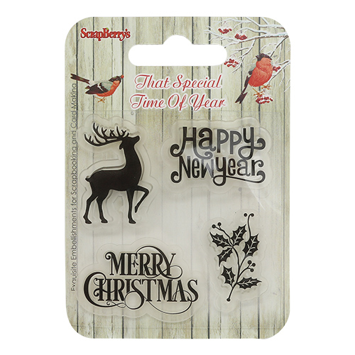 Штамп "С Рождеством ! 2" (анг. язык) набор 7*7см  ScrapBerrys SCB4907022														
