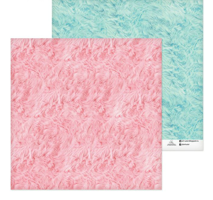 Бумага для скрапб. двустор. "Розовый мех" 29,5*29,5см  АртУзор 2655788														