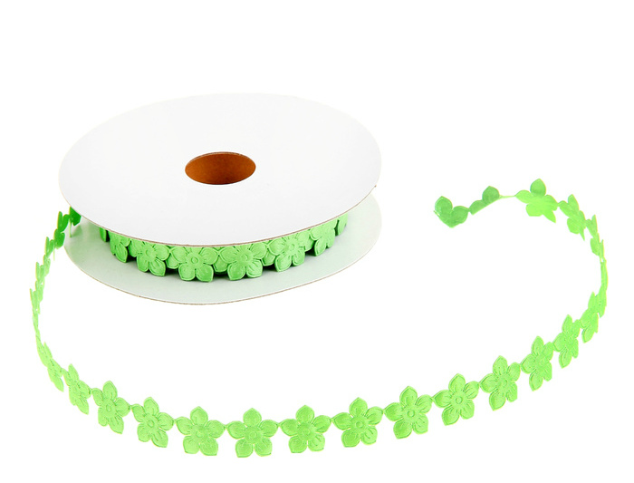 Лента фигурная  "Цветочки" 20мм зеленая, 20мм*9м