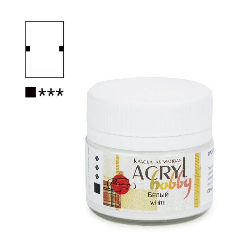 Краски акриловые  1цв. белый "Акрил Хобби" 20 мл  ТАИР