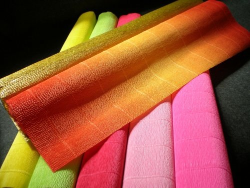 Бумага креповая с переходом 50см*2,5 м ассорти  Италия