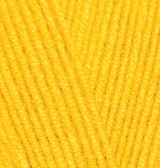 Пряжа "LANAGOLD Fine" 216 желтый 5*100 г. 390м 49% шерсть, 51 % акрил  ALIZE 216														