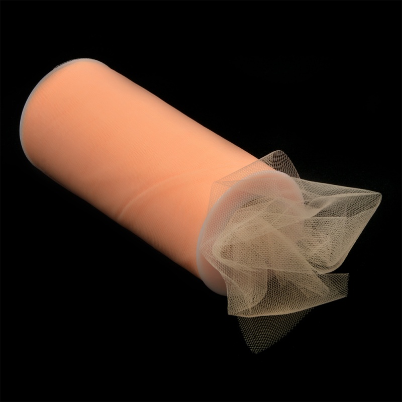 Фатин средней жесткости 36 персиковый в шпульках 150см*22,86м за 1м TBY.C 36														