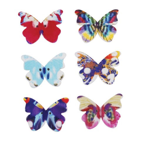 Пуговица деревянная 20*30мм Бабочки за 1шт  Остров Сокровищ 661419/М85/58														