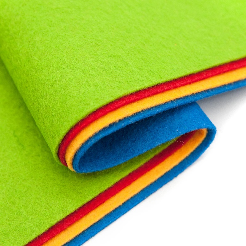 Фетр набор №9 4 листа (синий, желтый, красный, св.зеленый) мягкий А4 1,4мм  АСТРА 7715420														