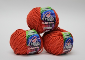 Пряжа "LIVING COLOR" 13 св.красный 5*100 г. 140м 20% хлопок 80% акрил  Наследие