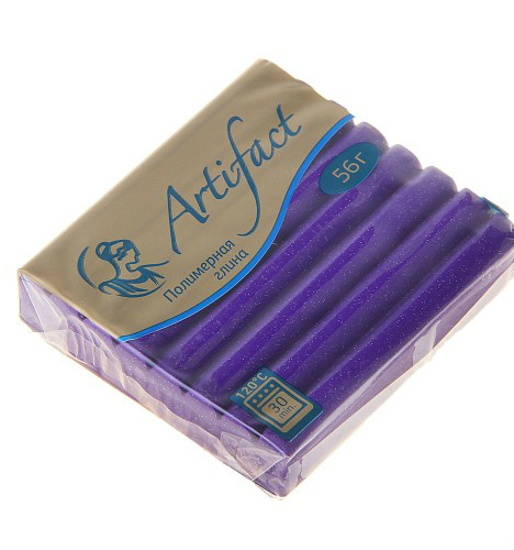 Глина полимерная 56гр. Блестки, фиолетовый