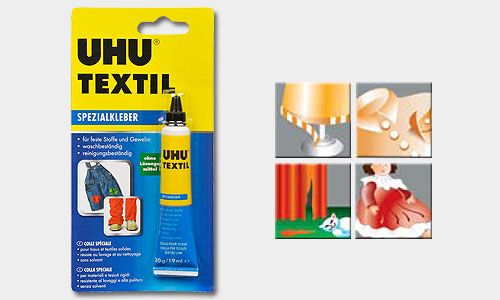 Клей UHU для ткани текстиль 19мл  UHU 40896/40300														