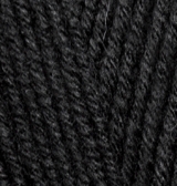 Пряжа "Extra" 60 черный 5*100 г. 220м 100 % акрил  ALIZE 60	