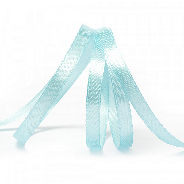 Лента атласная  6мм 8103/3152 св.бирюза, 6мм*27м за 1 м 8103/3152														