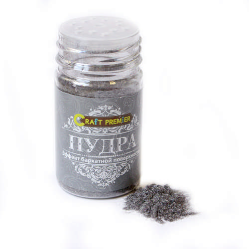 Пудра цветная металлик "Эффект бархатной поверхности" "Craft Premier" (серебро, Палитра-0), 8гр. Z0016-03														