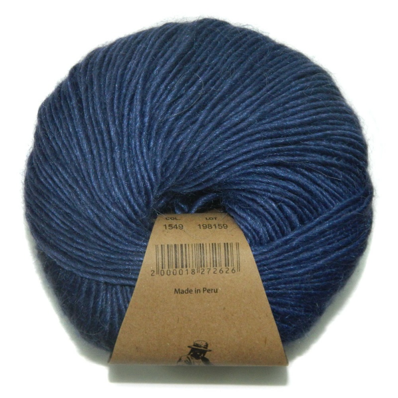 Пряжа "PALLA" 1549 т. синий 50 г/140м 60% премиальная шерсть высокогорных перуанских овец, 20% HZ альпака, 20% шелк 	