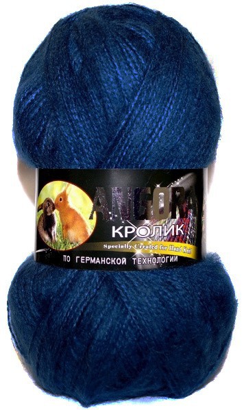 Пряжа "Ангора кролик" 2313 т. синий 5*100 г. 500м 40% кролик, 60% акрил  Color City