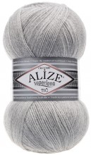 Пряжа "SUPERLANA TIG" 208 св. серый 5*100 г. 570м 75% акрил, 25 % шерсть  ALIZE 208														