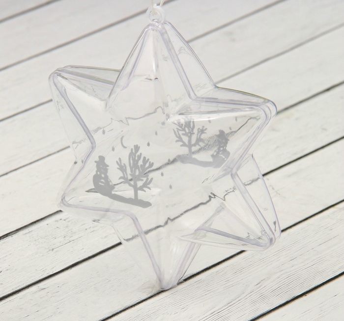 Заготовка  пластиковая Звезда шестиконечная с рисунком, 4,3*10*1см за 1шт.  SCRAPBERRY 2291361														