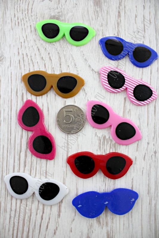 Очки для кукол со стеклом черный, пластик ассорти 5.5*2,3см 304-133/SF-2153														