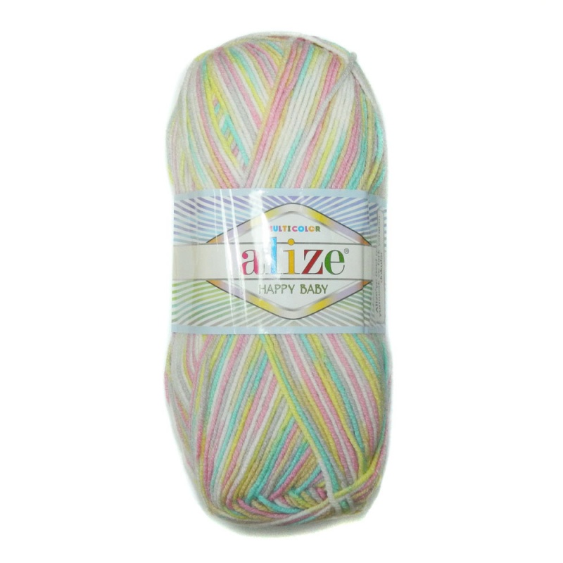 Пряжа "HAPPY BABY multicolor" 52206    5*100 г. 330м 35% полиамид, 65 % акрил  ALIZE 52206														