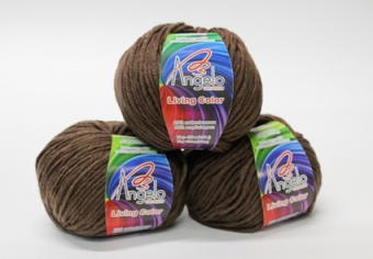 Пряжа "LIVING COLOR" 21 коричневый 10*75 г. 100м 20% хлопок 80% акрил  Наследие