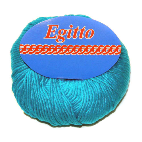 Пряжа "EGITTO" 48 бирюзовый 10*50 г. 120м 100% мерсеризованный хлопок  Weltus