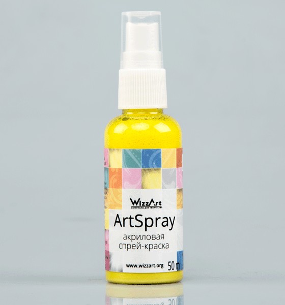 Краски акриловые-спрей Желтый лимон перл 50мл  WizzArt 11.50														