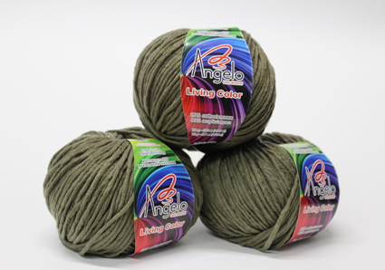 Пряжа "LIVING COLOR" 43 болотный 10*75 г. 100м 20% хлопок 80% акрил  Наследие 43														