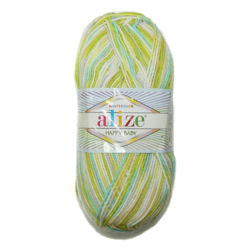 Пряжа "HAPPY BABY multicolor" 52236    5*100 г. 330м 35% полиамид, 65 % акрил  ALIZE 52236														