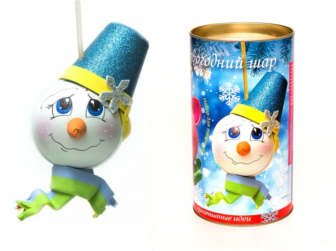 Набор для творчества "Новогодний шар Снеговик"  Волш. мастерская ФМ-01														