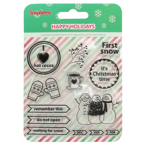 Штамп набор "Зимние каникулы Первый снег" 10,5*10,5см  ScrapBerrys SCB4906006В														
