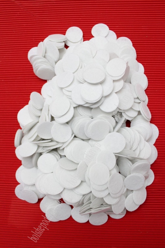 Фетровые кружочки D=3.0см белый набор 20шт.  Больше подарков 710-72														
