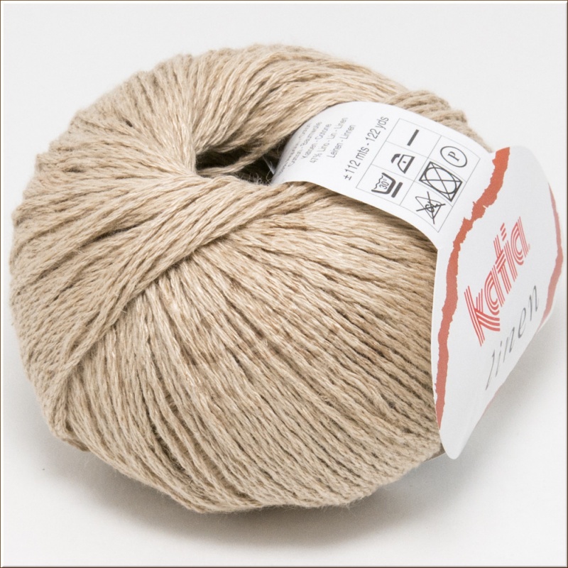 Пряжа "Katia LINEN" 8 бежевый 50г/112м 53% хлопок ,47% лён													