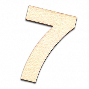Заготовки деревян. Цифра 7 цв. натуральный 2*40мм набор 10шт. за 1шт. фанера  EFCO 2490507														