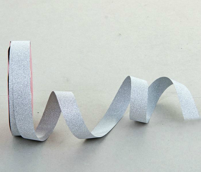 Лента с блестками (алмазная крошка), серебро 18мм*36м за 1 м 1028075	