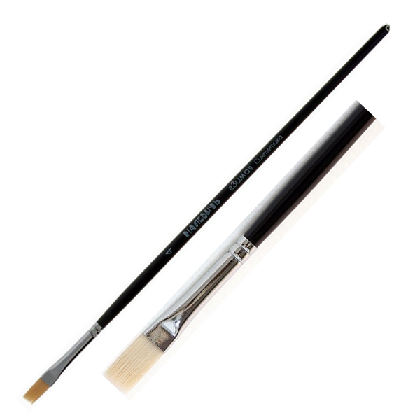 Кисть синтетика плоская жесткая 04 "Зима"  МАЛЕВИЧЪ 710004														