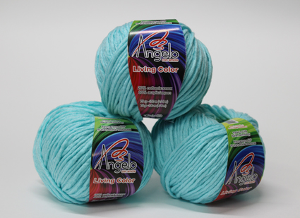 Пряжа "LIVING COLOR" 18 небесный 5*100 г. 140м 20% хлопок 80% акрил  Наследие 18														